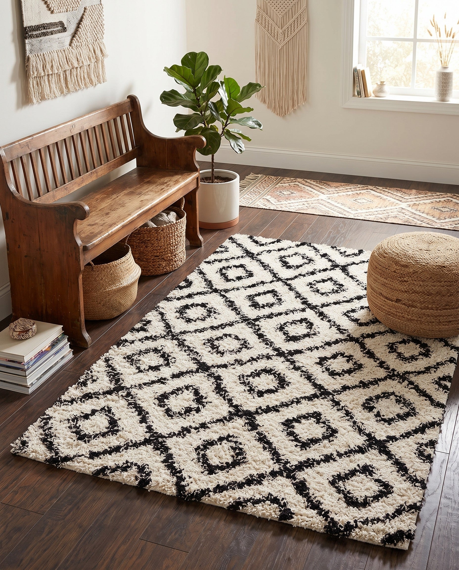 4' x 6' Lattice Shag Rug