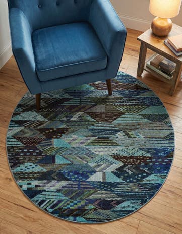 3' 3 x 3' 3 Washable Mesa Round Rug