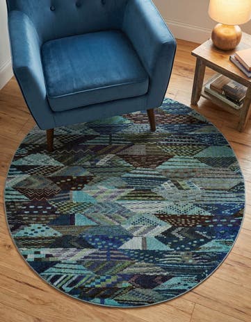 3' 3 x 3' 3 Washable Mesa Round Rug