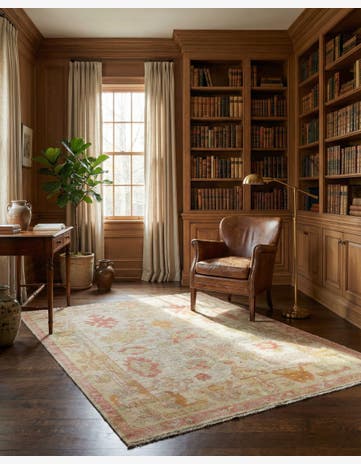 5' 1 x 6' 10 Hand Knotted Oushak Wool Rug