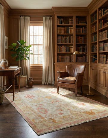 5' 1 x 6' 10 Hand Knotted Oushak Wool Rug