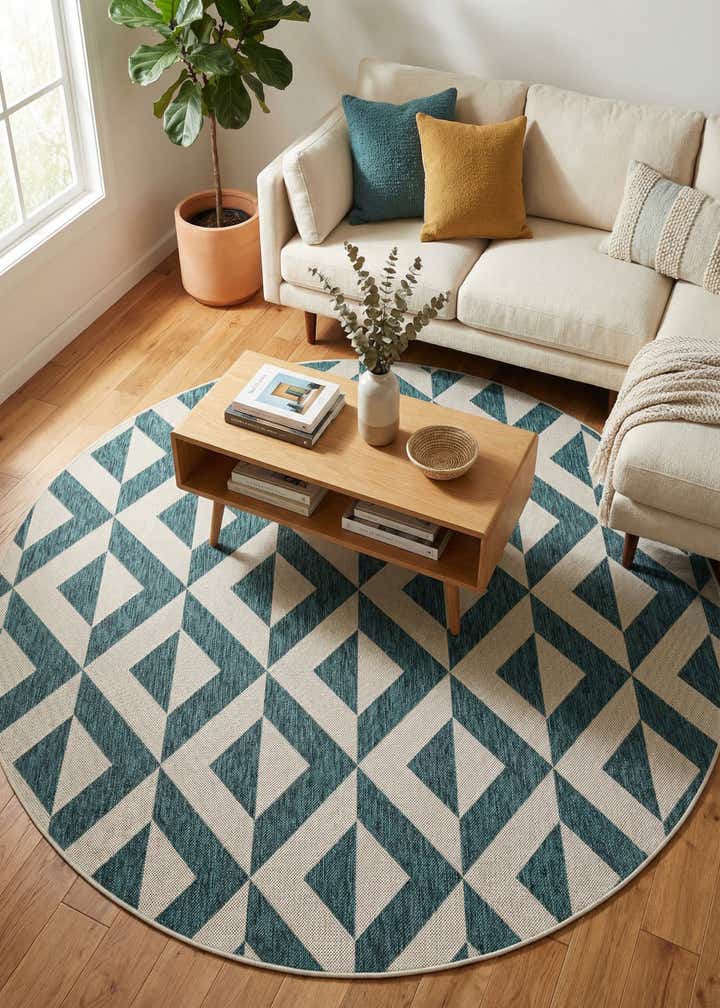6' 7 x 6' 7 Easy-Clean Jill Zarin Napa Indoor / Outdoor Round Rug