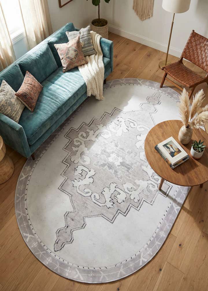 7' 6 x 10' 6 Washable Timeless Oval Rug