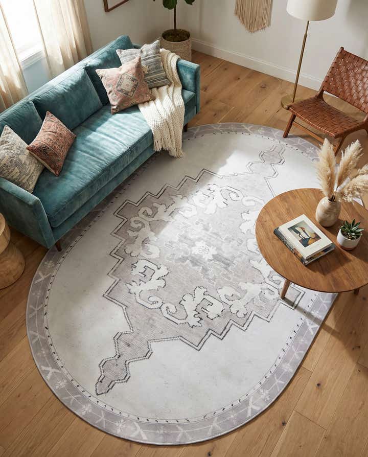 7' 6 x 10' 6 Washable Timeless Oval Rug