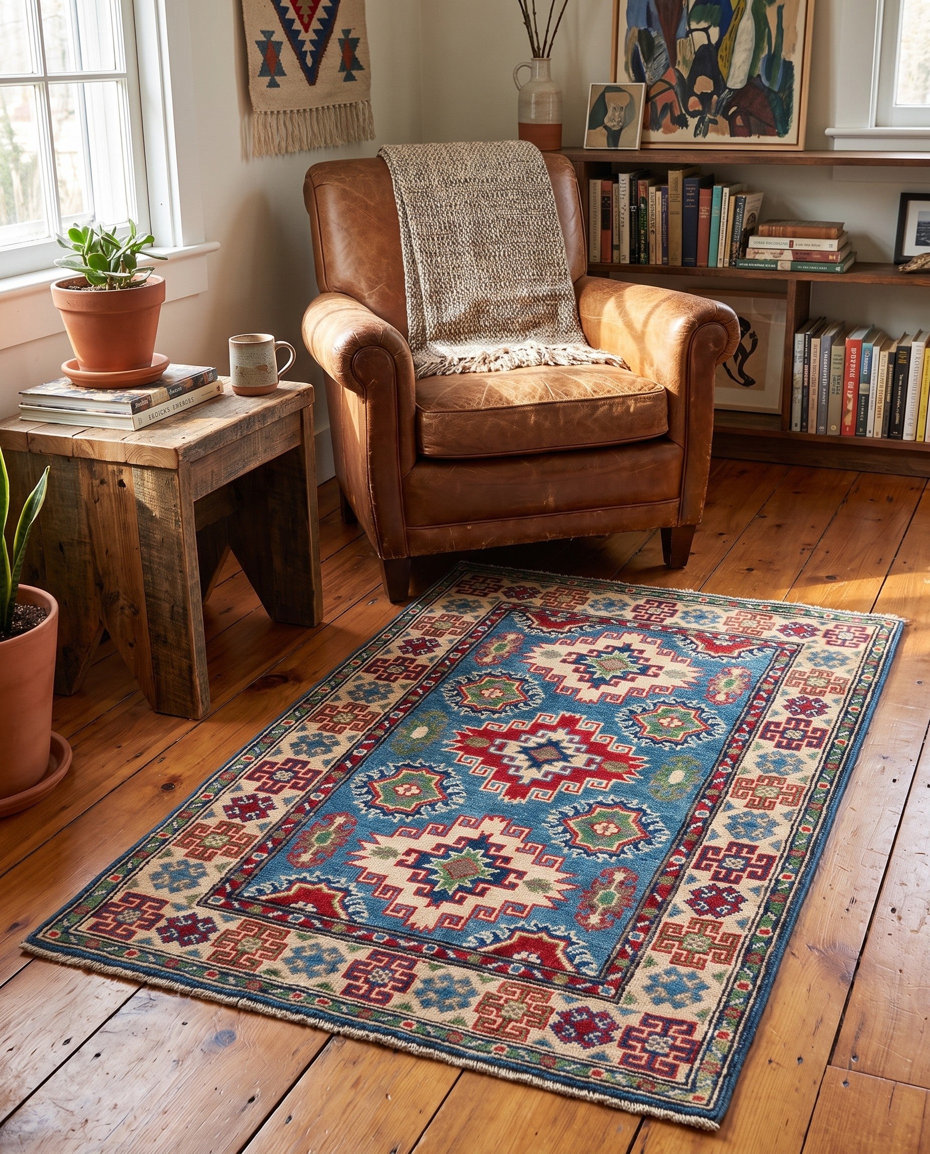Detail image 3 of 10: 2' 10 x 4' 3 Hand Knotted Kazak Rug
