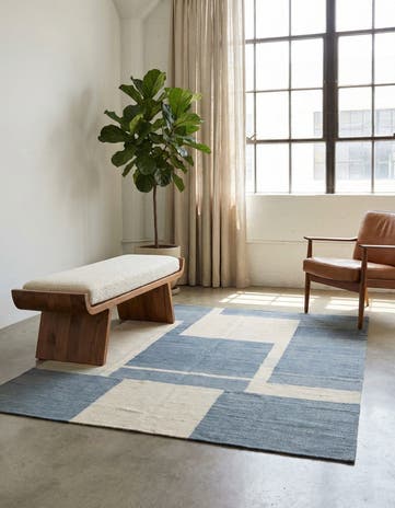 4' 1 x 5' 10 Hand Woven Kilim Modern Wool Rug