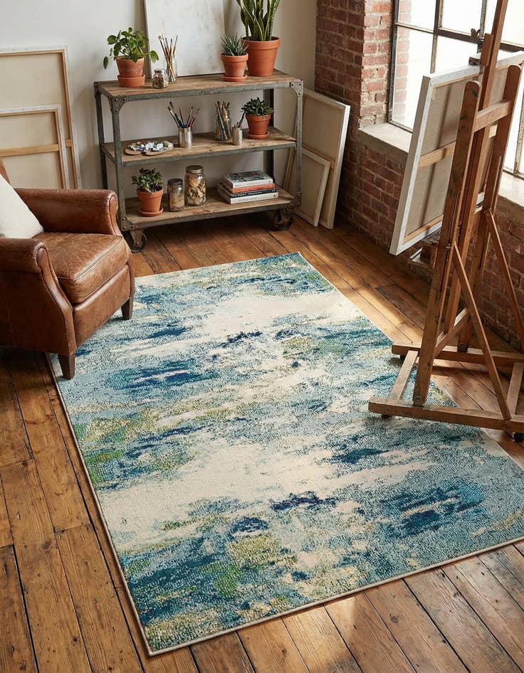 Detail image of 4' x 6'  Washable Spectrum Rug