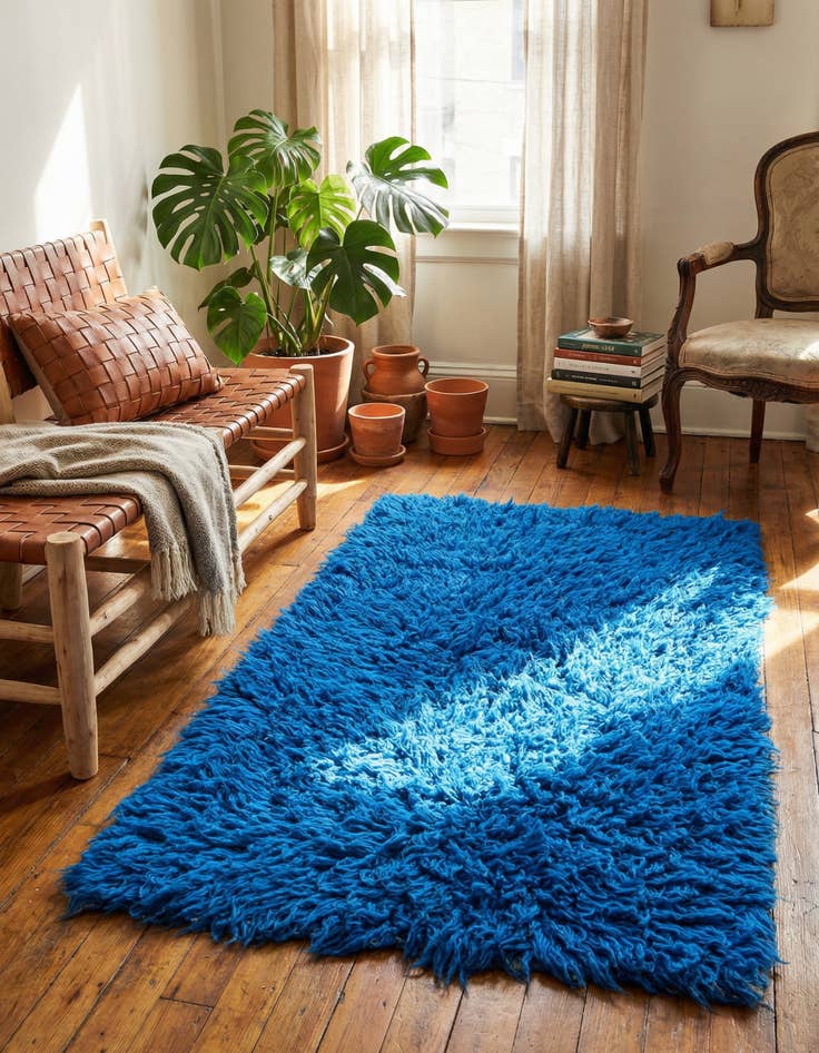 Detail image of 2' 4 x 4' 7 Hand Knotted Moroccan Wool Rug