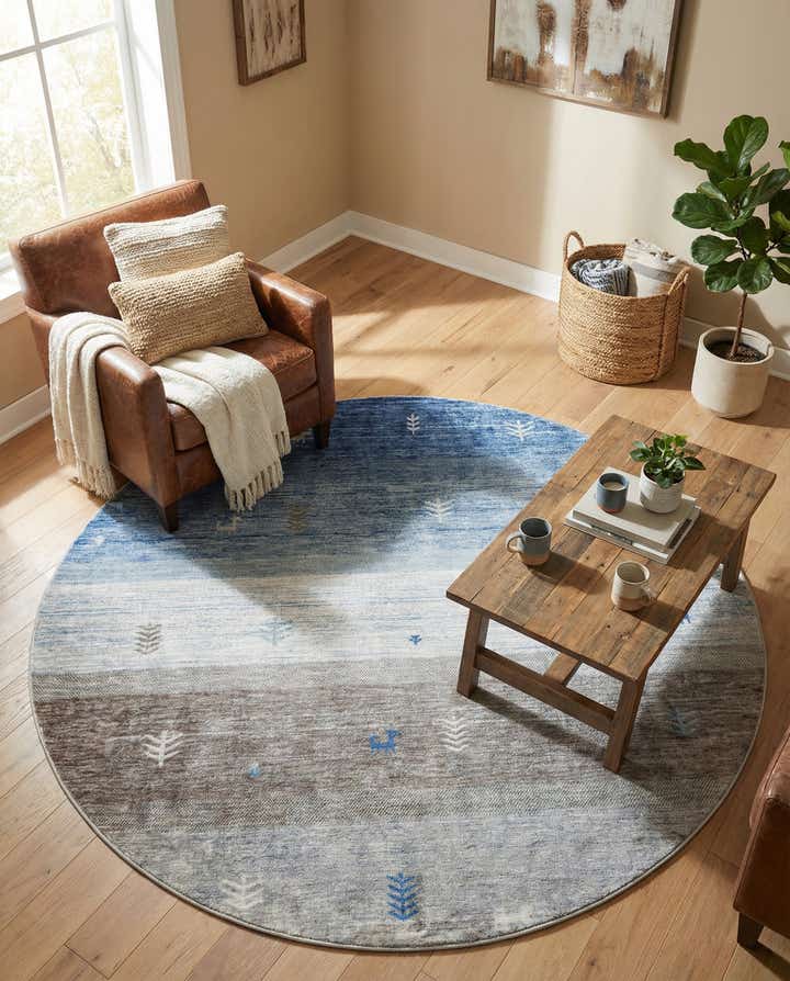 7' 10 x 7' 10 Gabbeh Round Rug