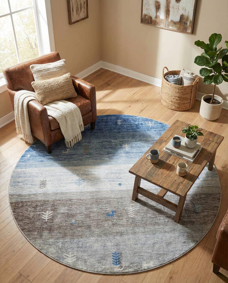 Detail image of 7' 10 x 7' 10 Gabbeh Round Rug