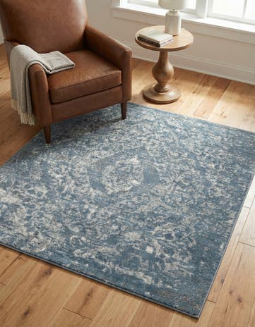 Blue Oregon Square Rug