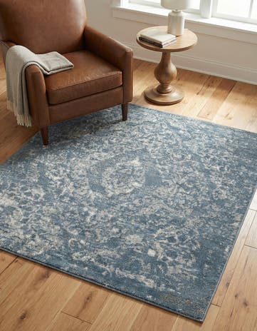 Blue Oregon Square Rug