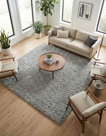 Ash Infinity Shag Square Rug