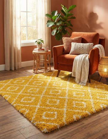 6' x 6' Lattice Shag Square Rug