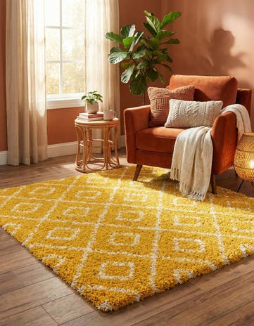 6' x 6' Lattice Shag Square Rug
