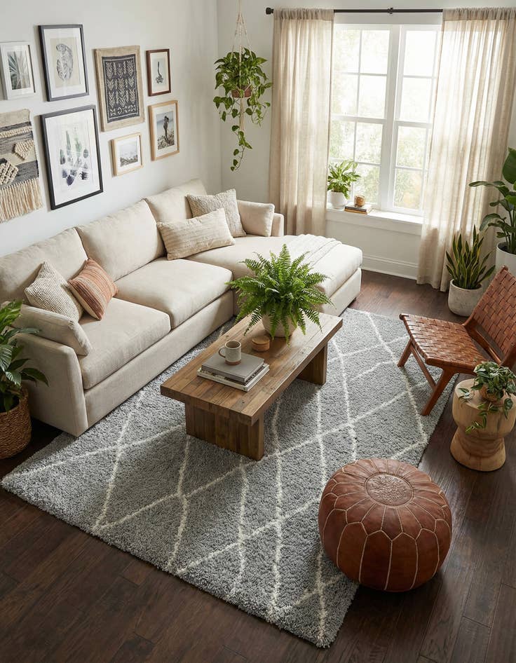 Detail image of 5' 3 x 8' Soft Touch Shag Rug