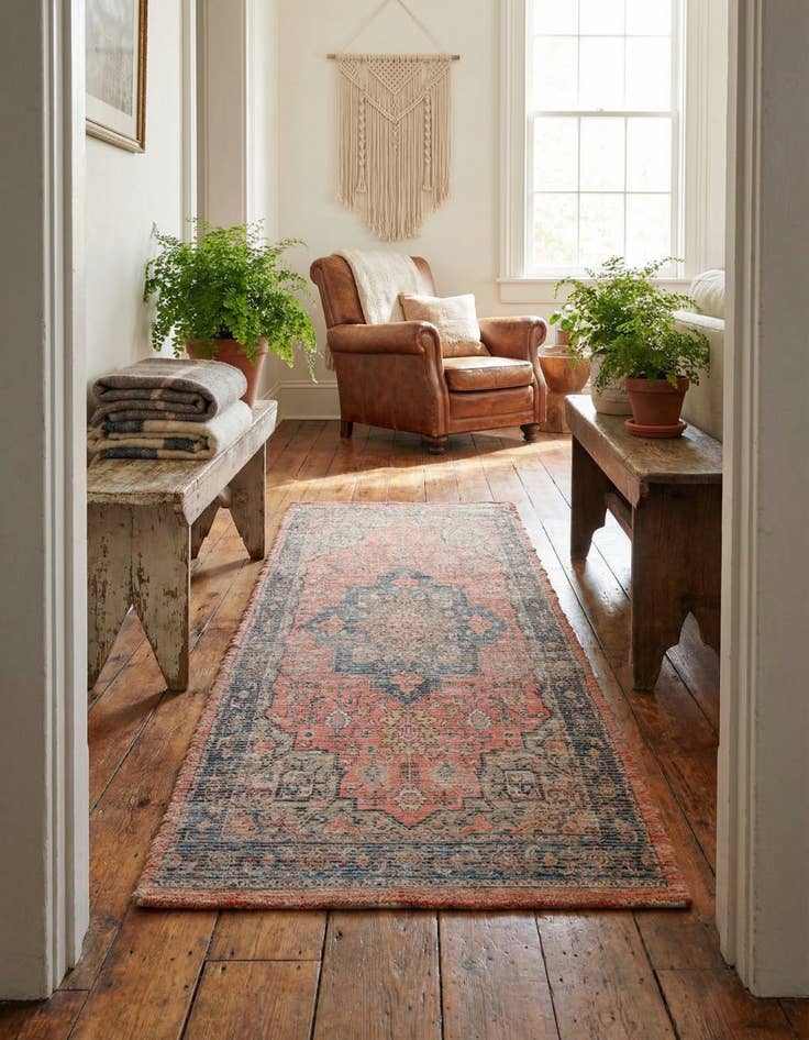 Detail image of 2' 2 x 6' 1  Hand Woven Chenille Jute Runner Rug