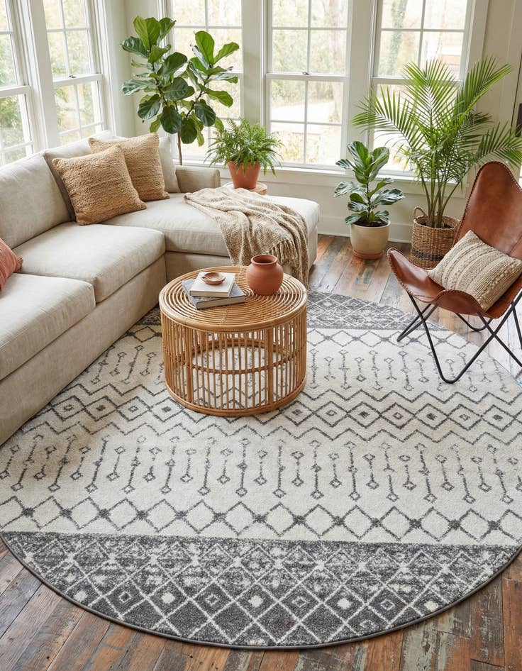 Detail image of  10' x 10' Moroccan Trellis Round Rug