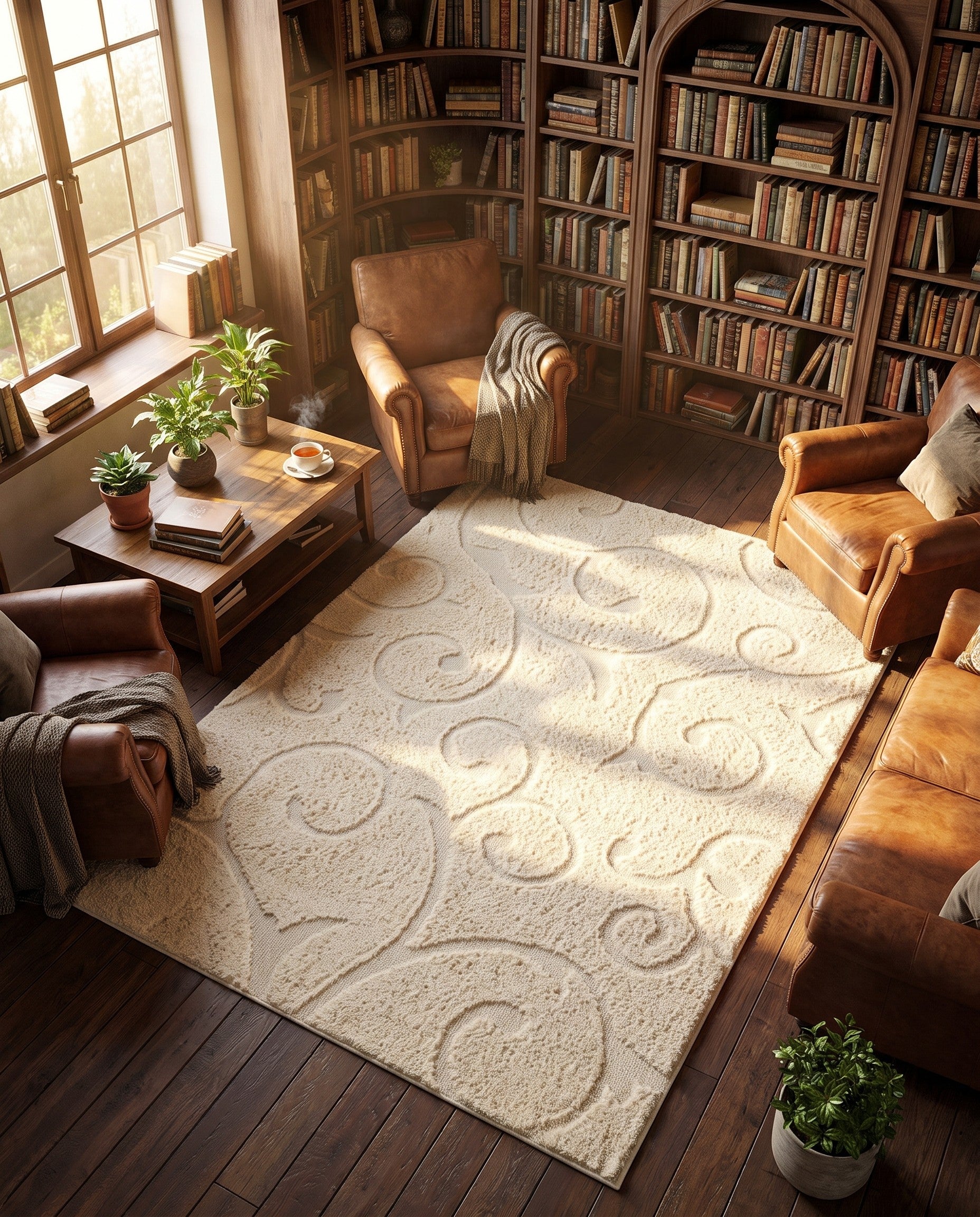 5' x 7' Floral Shag Rug