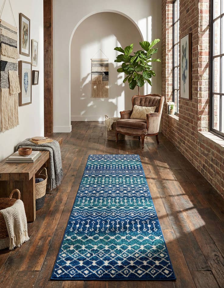 Detail image of 2' 7 x 10' Moroccan Trellis Runner Rug