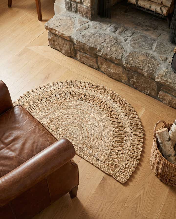 2' 2 x 3' 7 Handmade Braided Jute Hearth Rug