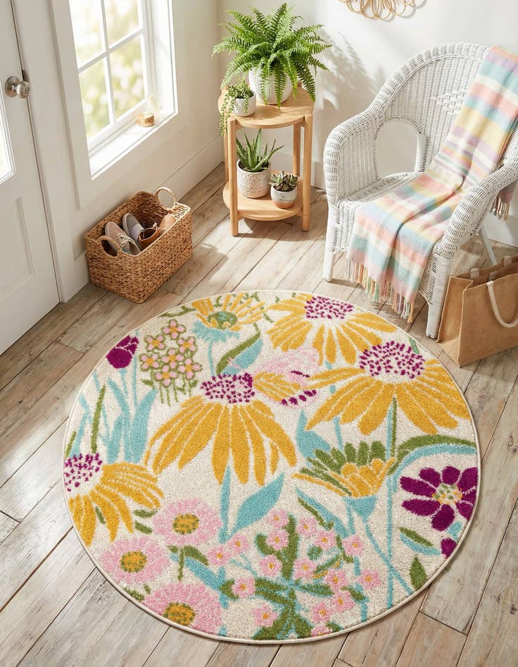 Detail image of 3' 3 x 3' 3 Bloom Round Rug