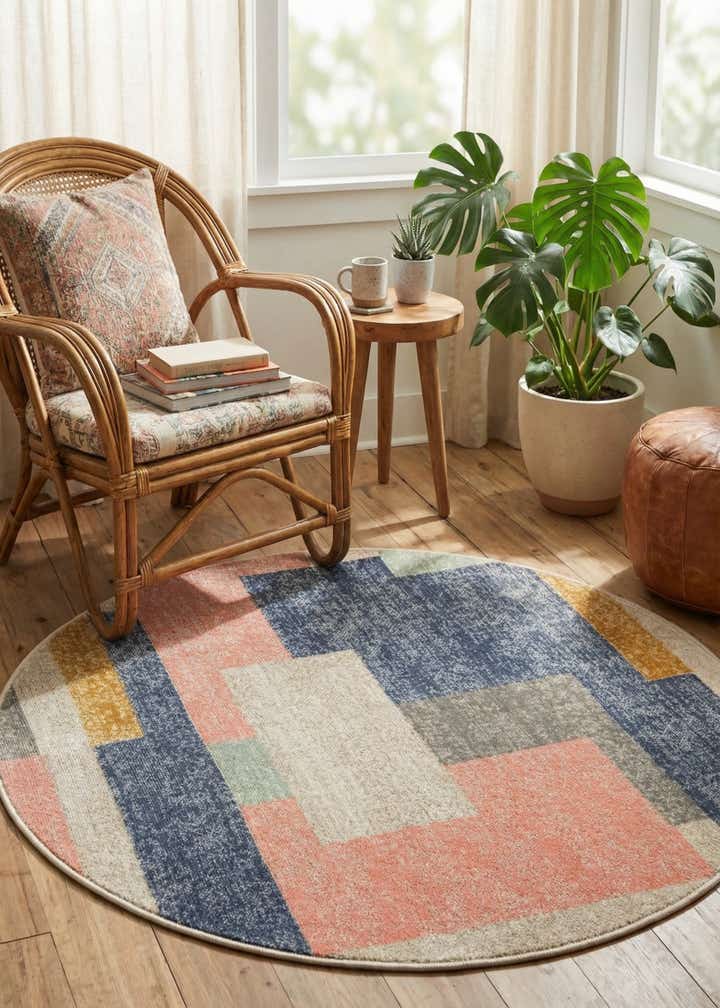 3' 3 x 3' 3 Lotus Round Rug