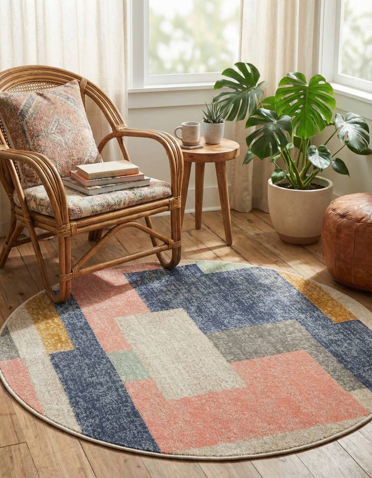 Detail image of 3' 3 x 3' 3 Lotus Round Rug