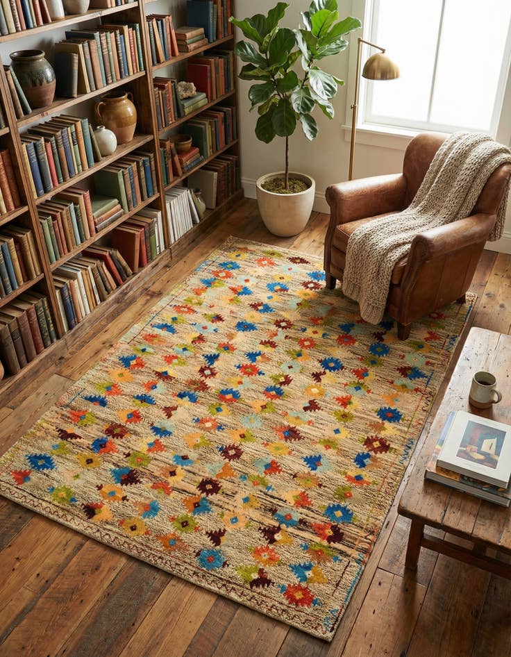 Detail image of 5' 8 x 7' 5 Hand Knotted Balouch Wool Rug