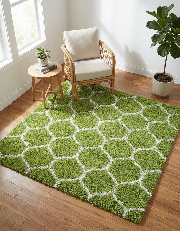 Detail image of 5' 3 x 5' 3 Trellis Shag Square Rug