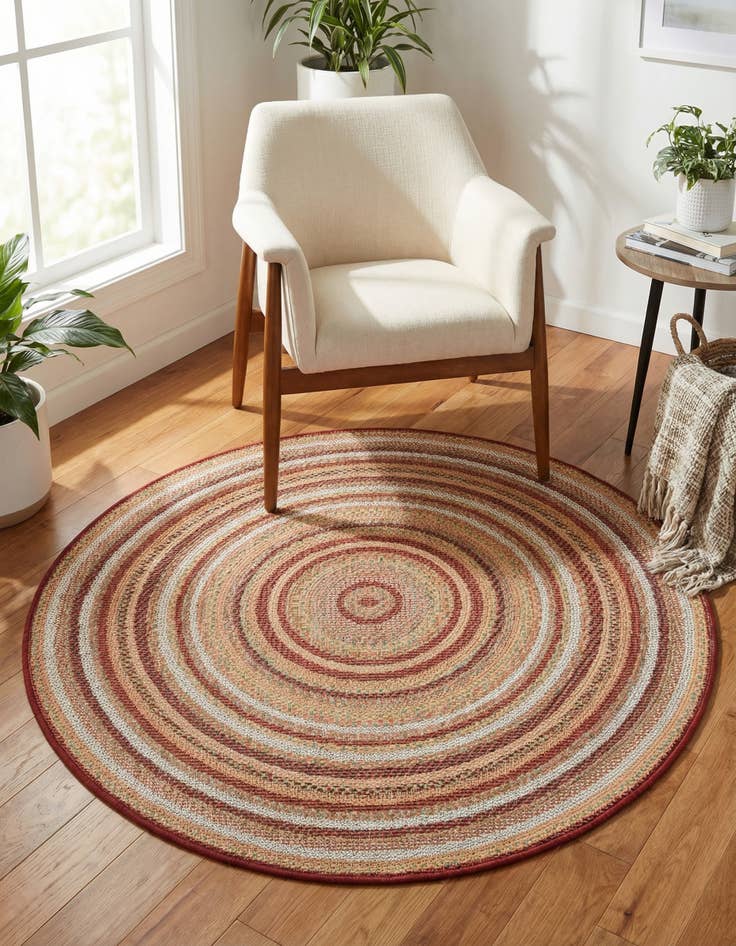 Detail image of 4' x 4'  Washable Baja Indoor / Outdoor Round Rug