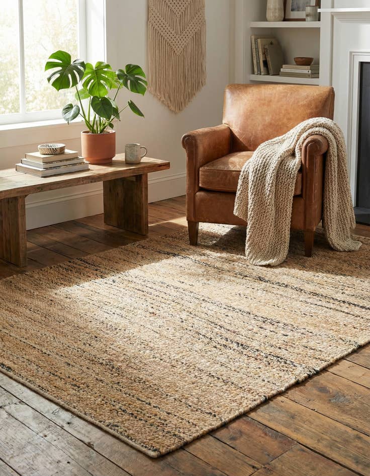 Detail image of 3' 1 x 5' 1  Hand Woven Palm Beach Jute Rug