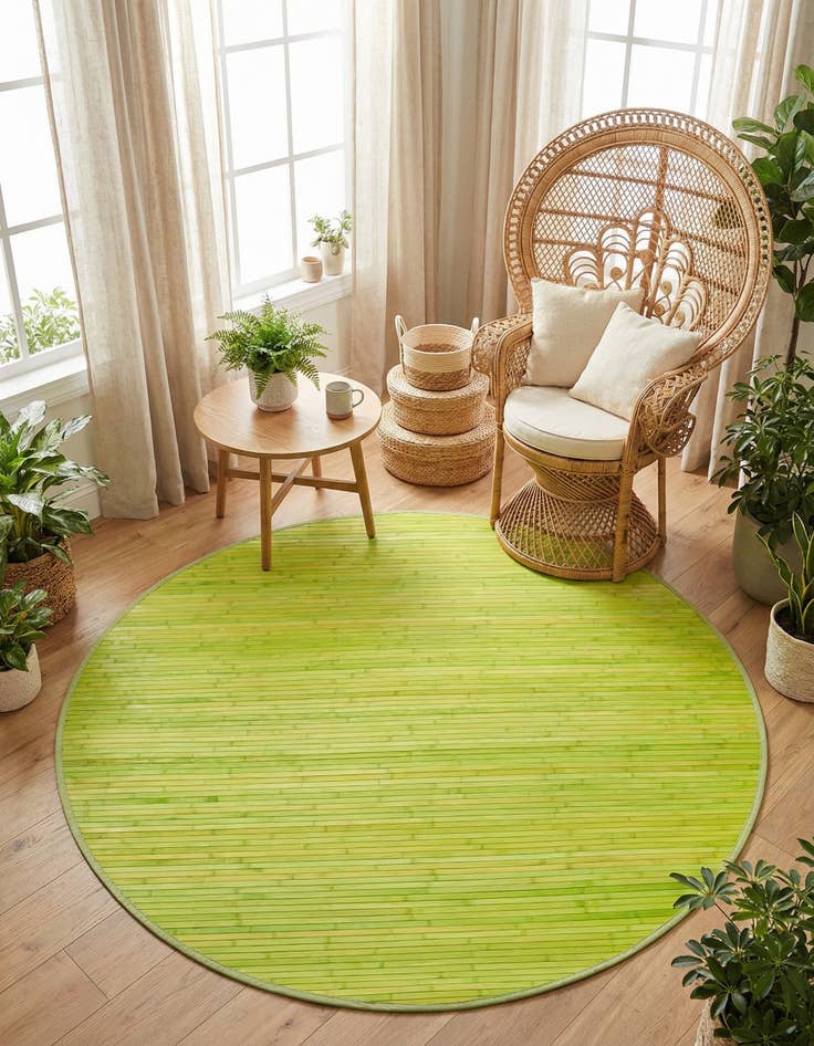 Detail image of 5' 3 x 5' 3 Bamboo Round Rug