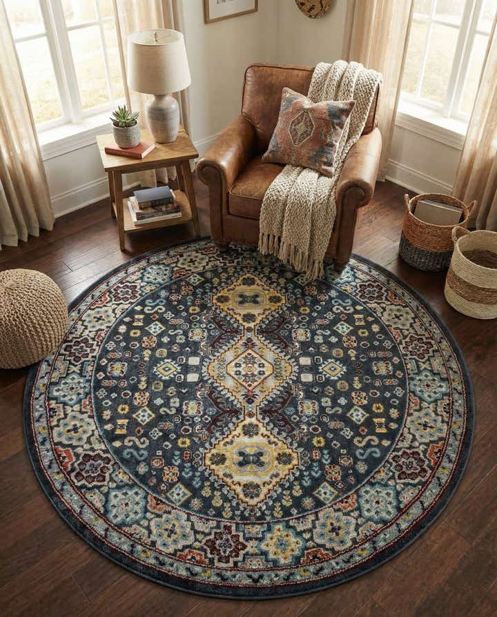 5' 3 x 5' 3 Kamala Washable Round Rug