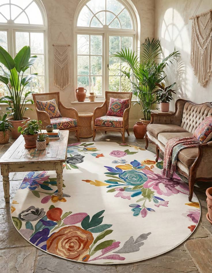 Detail image of 7' 1 x 10' Blossom Oval Rug