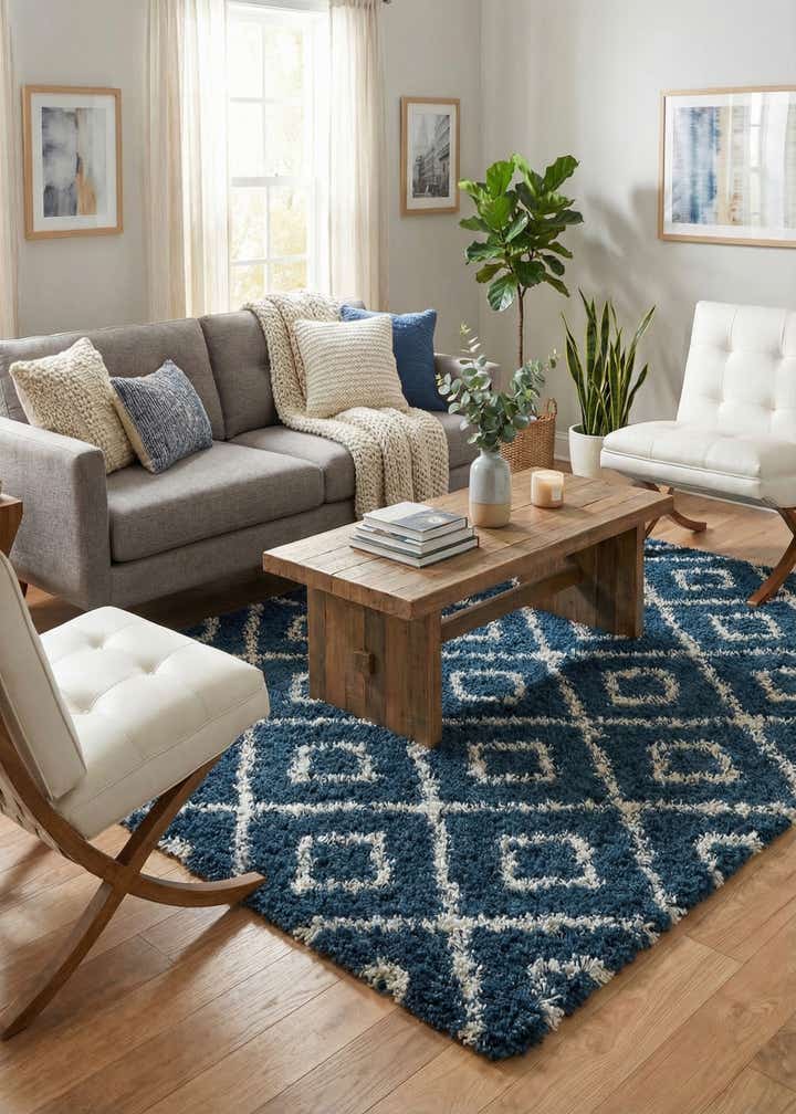 9' x 12' Lattice Shag Rug