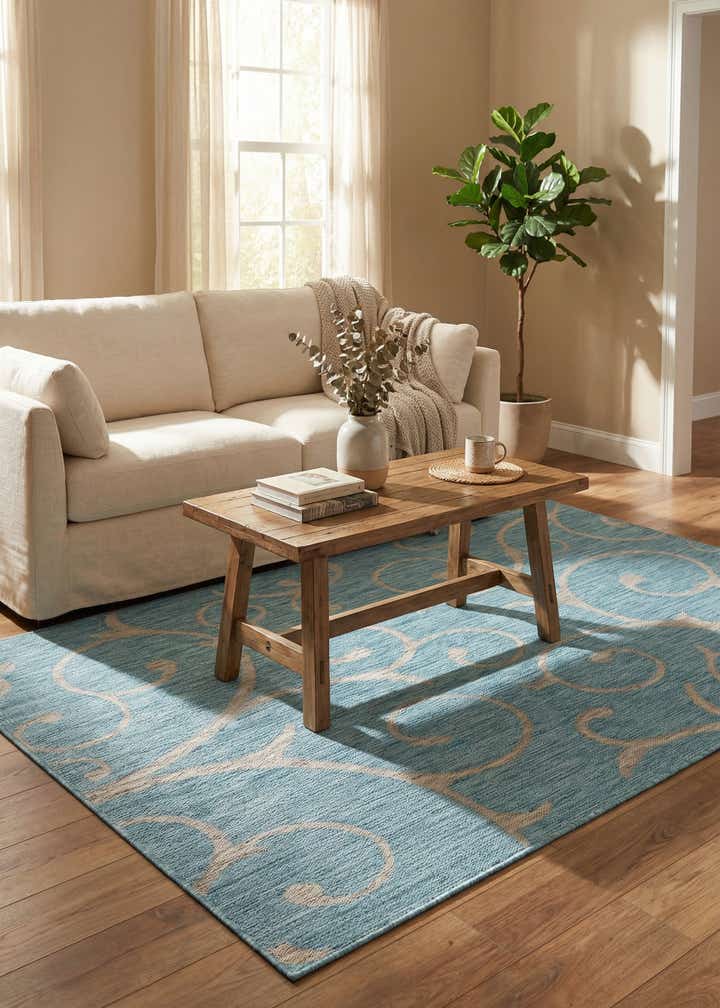 5' 3 x 8' Easy-Clean Botanical Indoor / Outdoor Rug