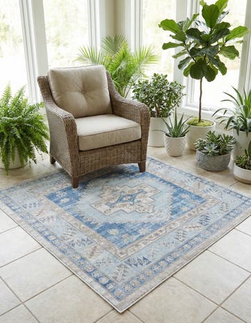 Sky blue Whitney Square Rug