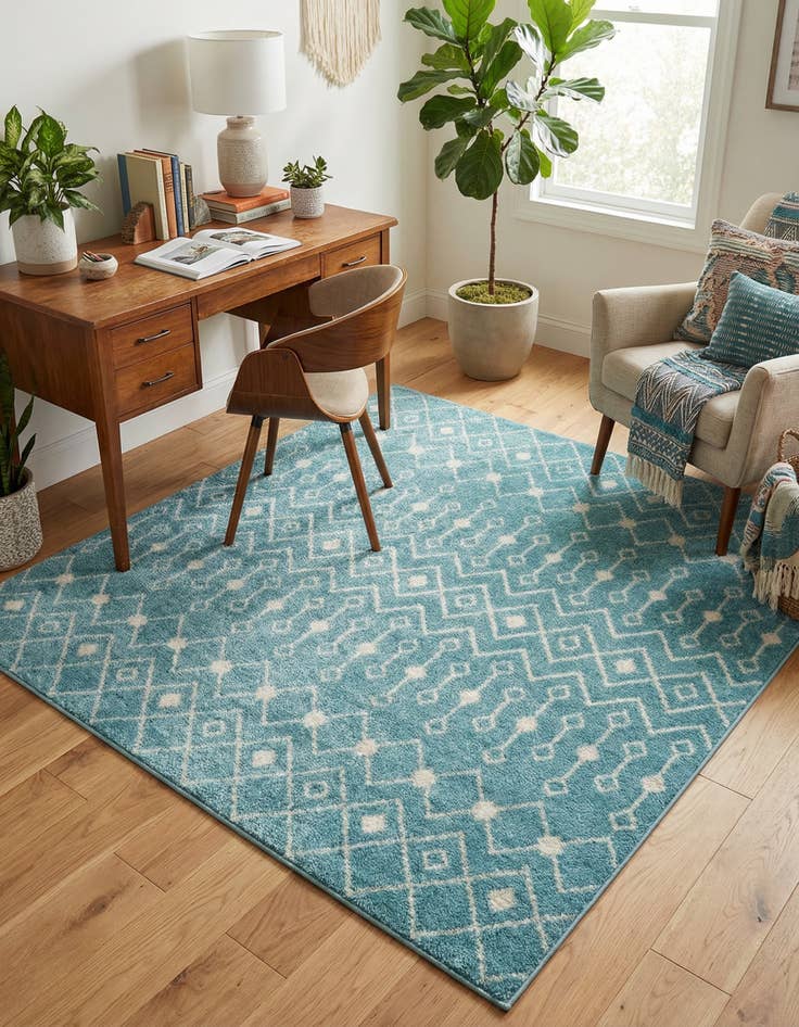 Detail image of 6' x 6' Moroccan Trellis Square Rug