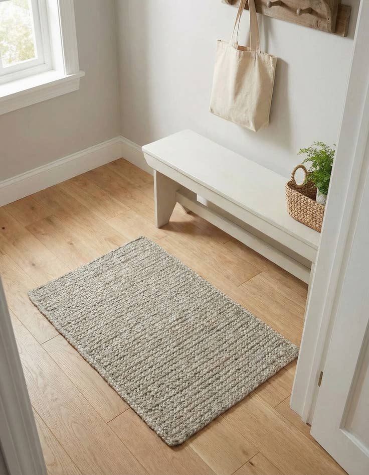 Detail image of 2' x 3' 1 Handmade Braided Jute Rug