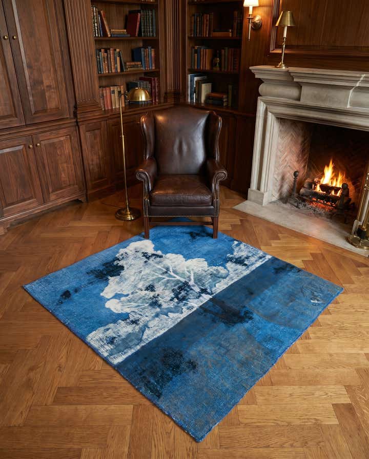 4' 8 x 5' 2 Hand Knotted Ultra Vintage Persian Wool Square Rug