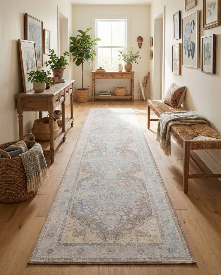 Detail image of 2' 6 x 12' Washable Timeless Runner Rug