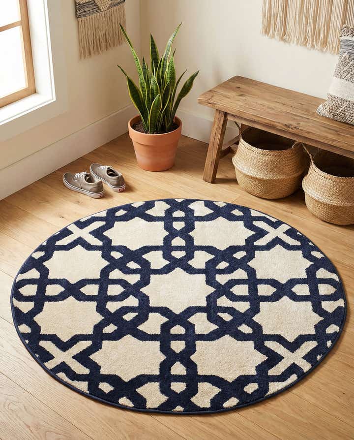 3' 3 x 3' 3 Lattice Round Rug