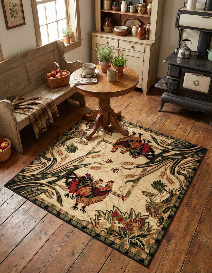 Detail image of 4' x 4' Country Square Rug