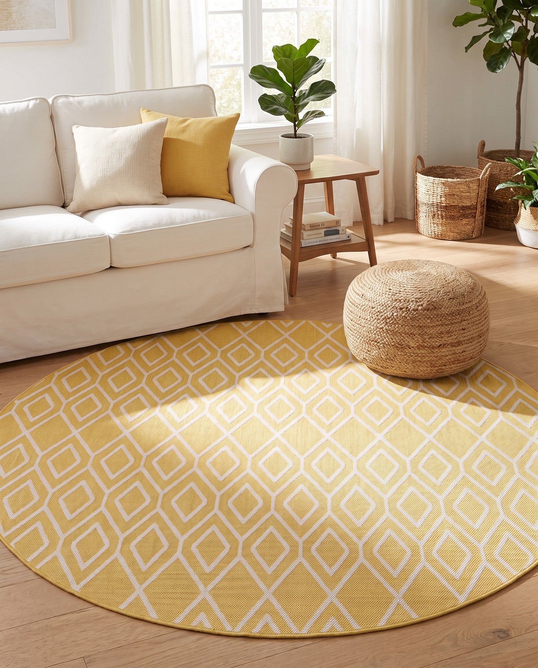 7' x 7' Easy-Clean Jill Zarin Indoor / Outdoor Round Rug