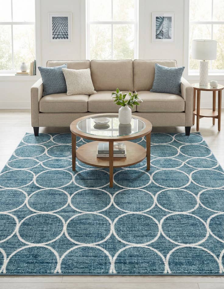 Detail image of  7' x 7' Lattice Trellis Square Rug