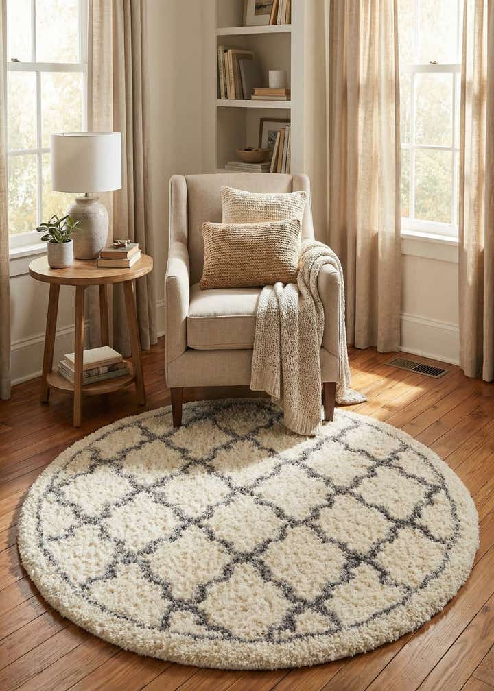 5' x 5' Infinity Shag Round Rug