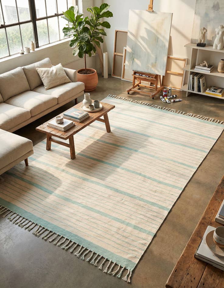 Detail image of 10' x 14' 1  Hand Woven Chindi Cotton Rug