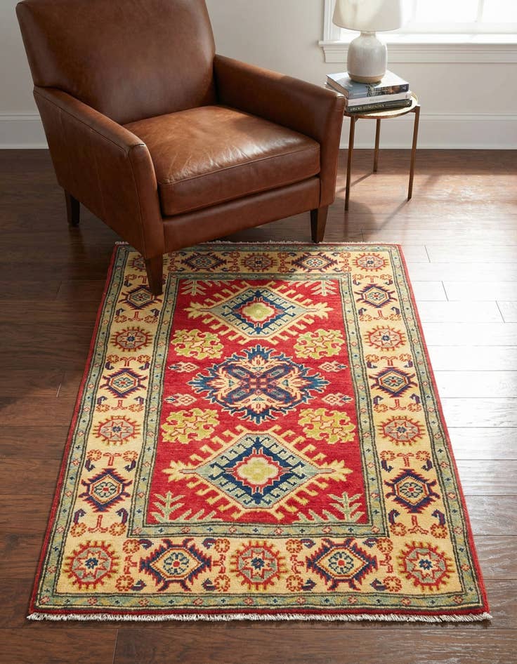 Detail image of 2' 8 x 3' 11 Hand Knotted Kazak Rug