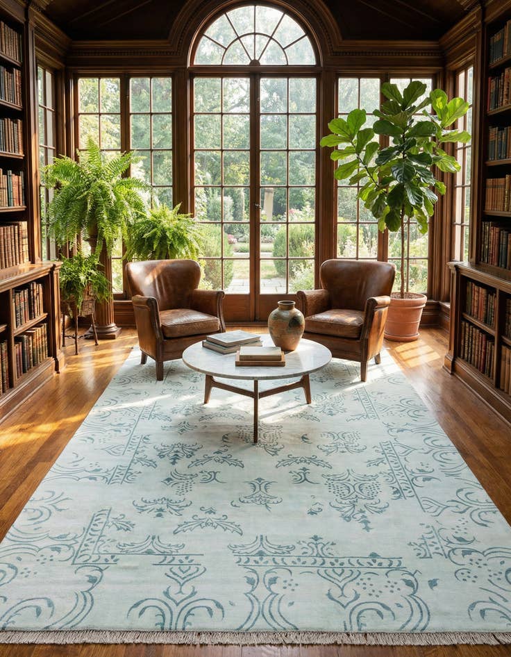 Detail image of 6' 7 x 9' 10 Hand Knotted Darya Wool Rug